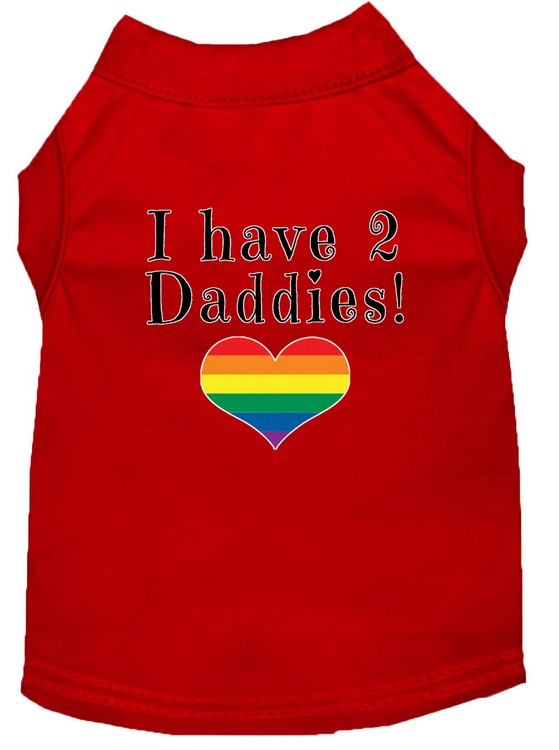 I have 2 Daddies Screen Print Dog Shirt Red XL